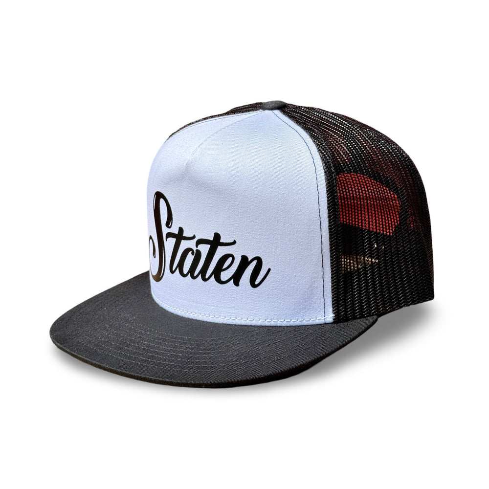 
                  
                    Staten Script Trucker Hat - Black
                  
                
