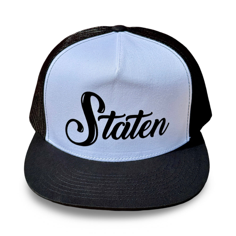 Staten Script Trucker Hat - Black